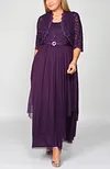 Plus Size Mother of The Bride Jacket Maxi Dress