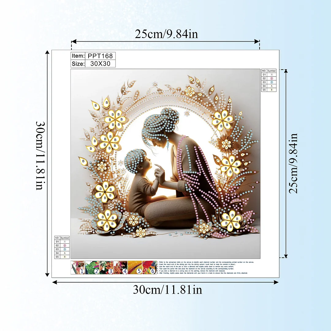 Diamond Painting - Partial Special Shaped Drill - Golden Mother Love(Canvas|30x30cm)