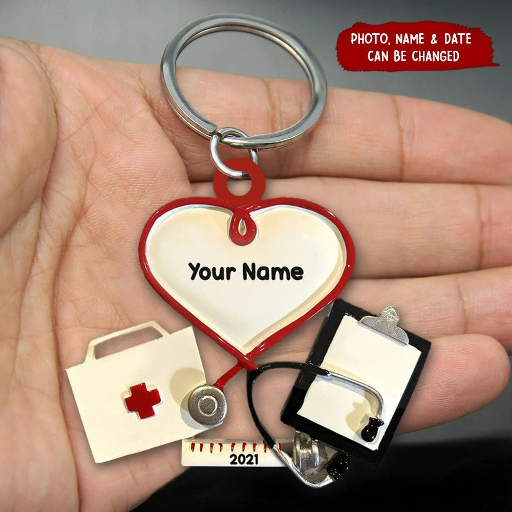 Vangogifts Personalized Nurse Keychain | Gift for nurse Acrylic | Nurses Day Gifts | Gifts for Doctors and Nurses Friends