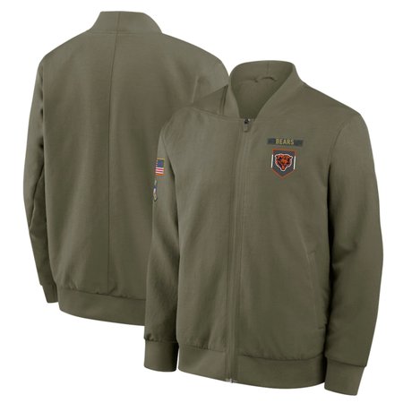 Men's Cincinnati Bengals  Olive 2025 Salute to Service Sideline Full-Zip Bomber Jacket T9WE