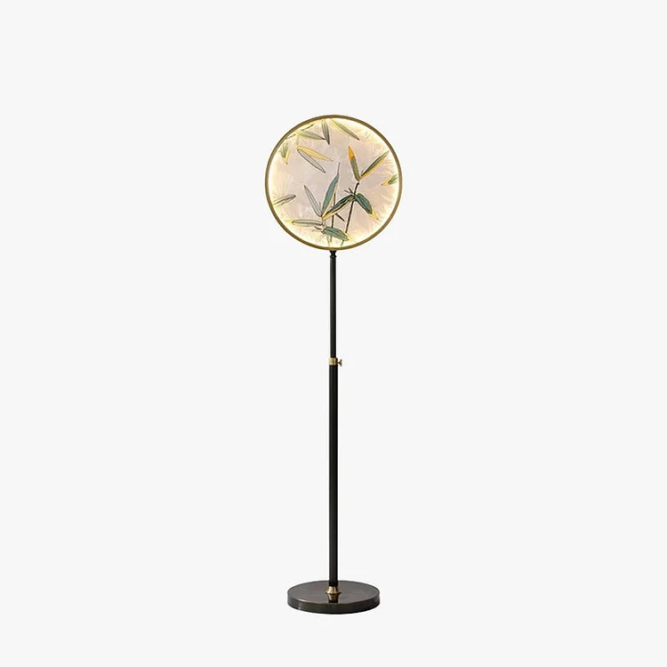 Jade Floor Lamp, Metal & Glass