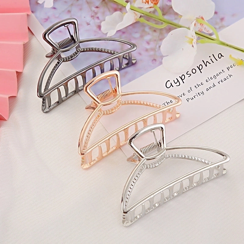 Minimalist Moon Alloy Hollow Out Hair Claws 1 Piece