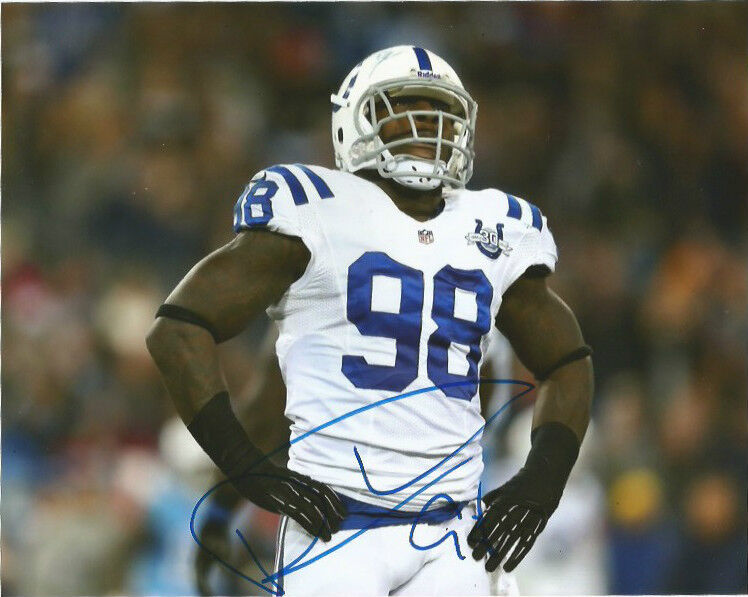 Indianapolis Colts Robert Mathis Autographed Signed 8x10 Photo Poster painting COA C