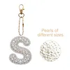 DIY 26 A-Z Letter Pearl Painting Keychain Charm Kits, Custom Alphabet Initial DIY Name Bag Key Ring Gift