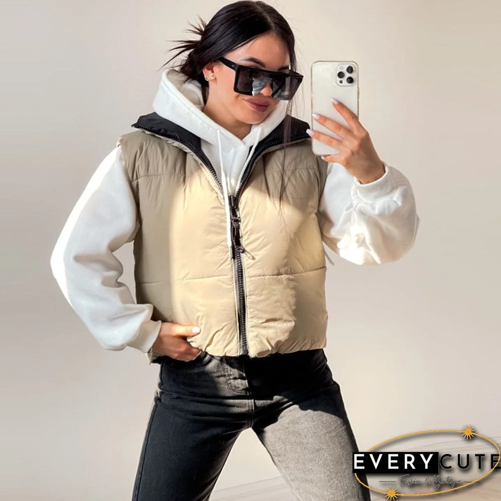 Autumn Winter New Women Vintage Black Jacket Coat Fashion Double Sided Warm Sleeveless Outerwear Female Casual Short Cotton Tops