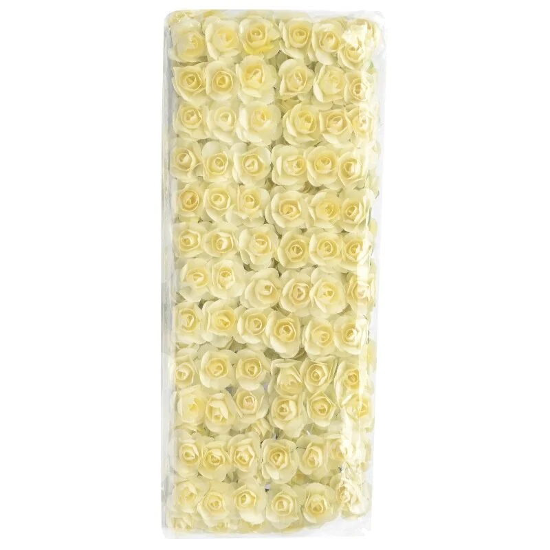 12/72/144pcs Fake Mini Artificial Paper Rose Flower Bouquet For  Wedding Decoration Handicraft DIY Scrapbooking Wreath Craft