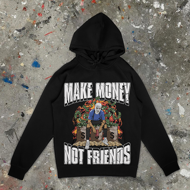 Make Money Personalized Trendy Printed Casual Hoodie