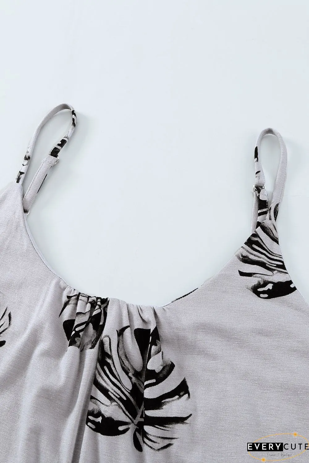 Print Spaghetti Strap Wide Leg Jumpsuit