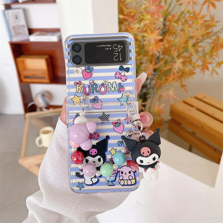 Sanrio Kawaii Kuromi Hello Kitty Phone Case For Samsung Z Flip weebmemes