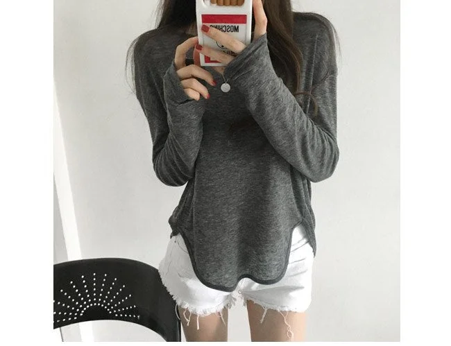 New Spring Top Sexy T Shirt Women Elasticity T-Shirt Korean Style Tee Woman Clothes Slim Tshirt Female Skinny Long Sleeve Tops