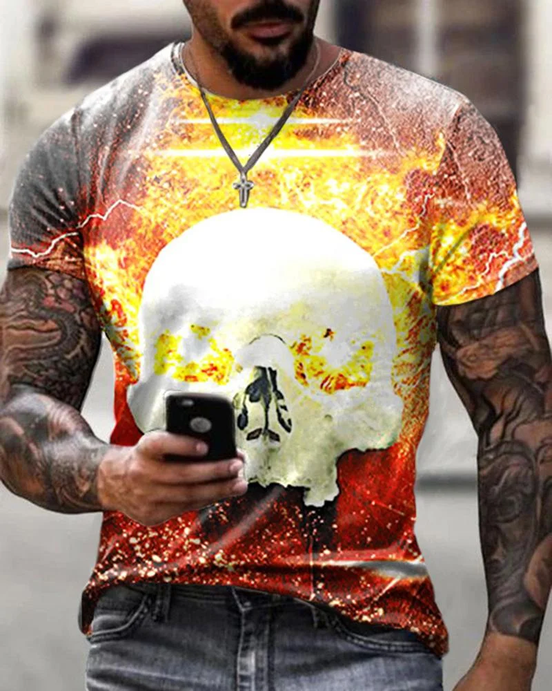 Men Print Casual T-shirts-41
