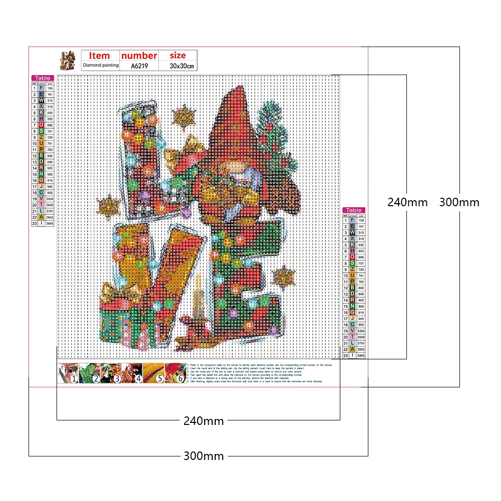 Full Round Diamond Painting 30*30cm - Christmas Love