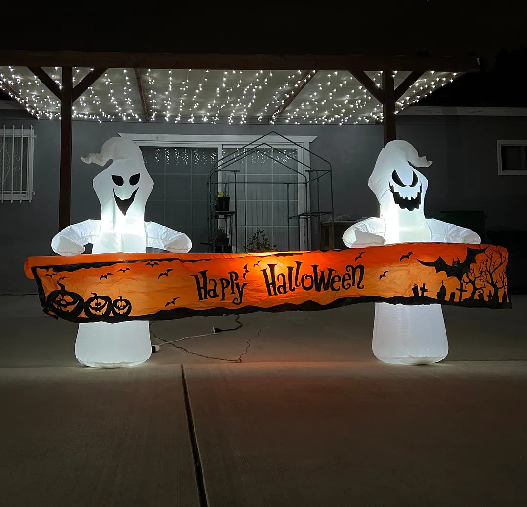 Ghosts with Banner Inflatable