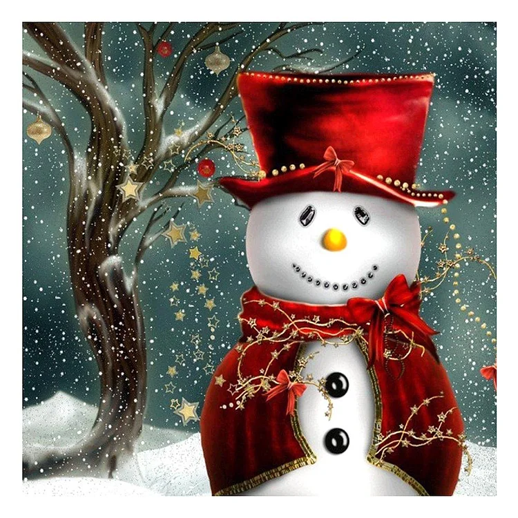 Snowman - Full Crystal Drill Diamond Painting - 30x30cm(Canvas)
