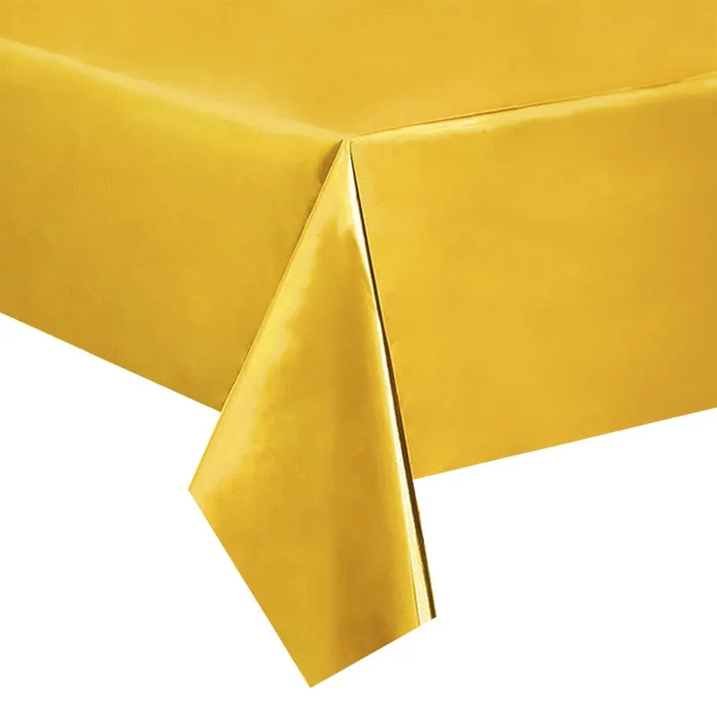 274*137cm Rose Gold Disposable Tablecloth Plastic Dot Table Cloth Cover Kids Adult Birthday Party Decoration Wedding Baby Shower