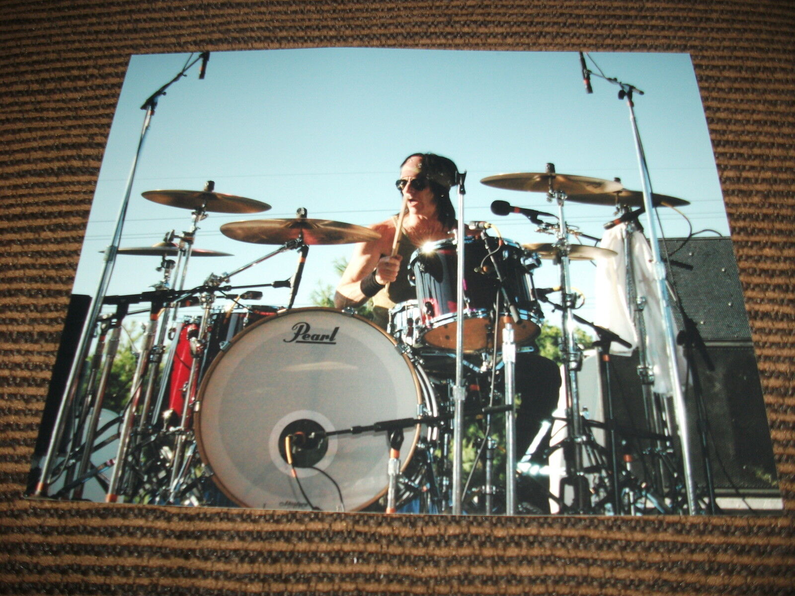 LA Guns Steve Riley Drummer Color Live 8x10 Photo Poster painting Heavy Metal Music