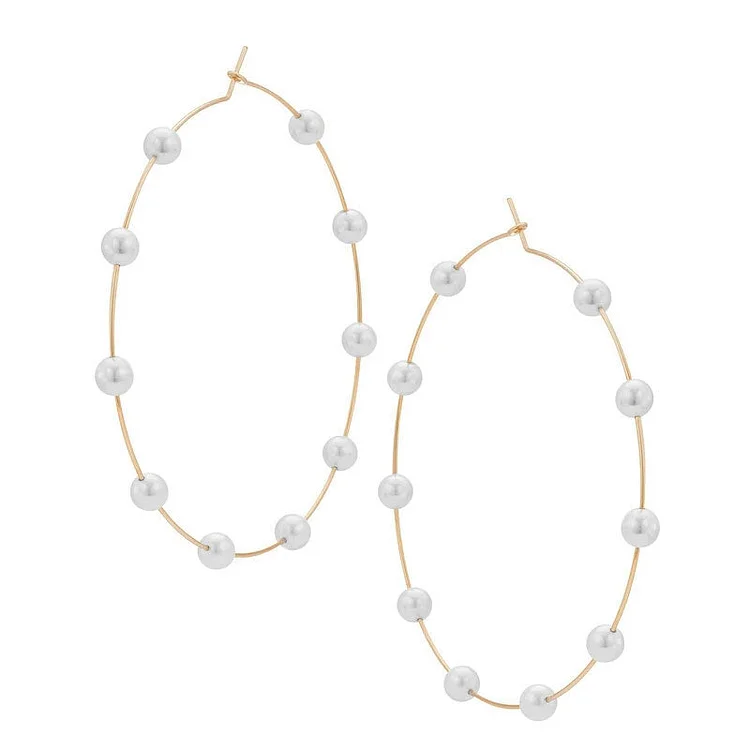 Pearl Big Circle Earrings