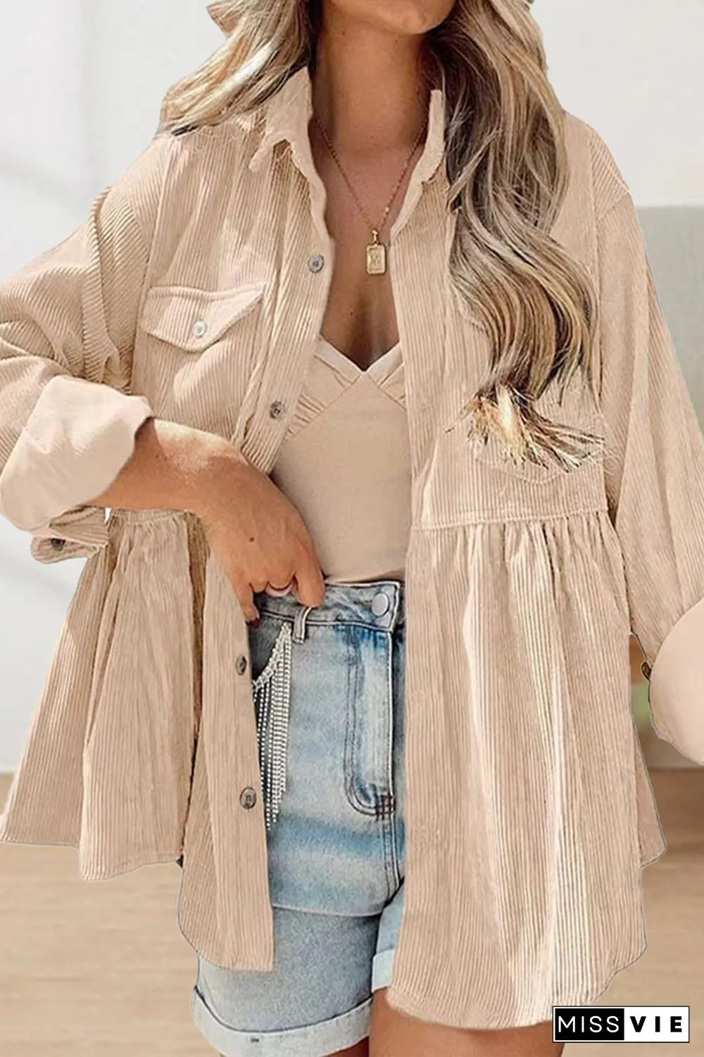 Casual Solid Solid Color Turndown Collar Tops