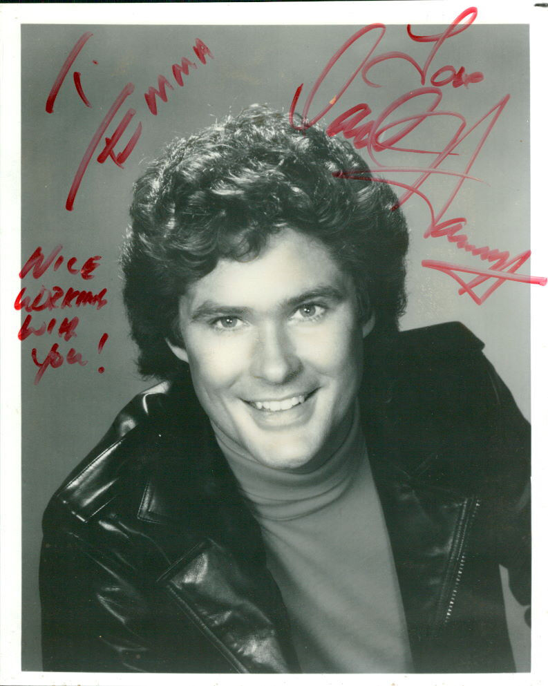 David Hasselhoff (Knight Rider) (Vintage, Inscribed) signed Photo Poster painting COA