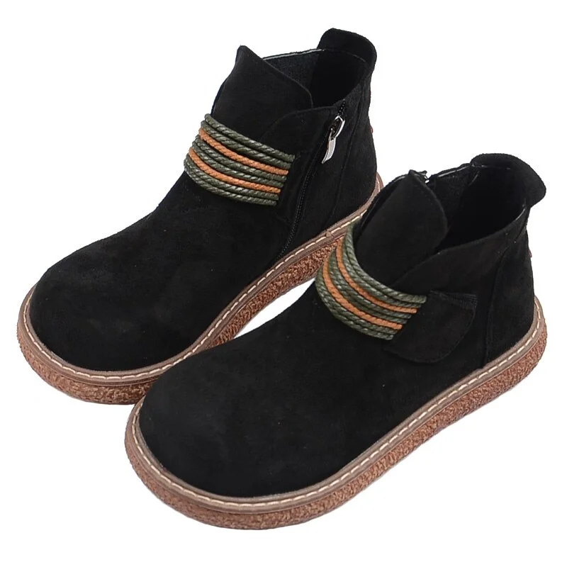 Yyvonne Women Boots British Wind Short Boots 2023 New Mori Literary Retro Thick Bottom Women's Ankle Boots Big Head Doll Shoes 217-1