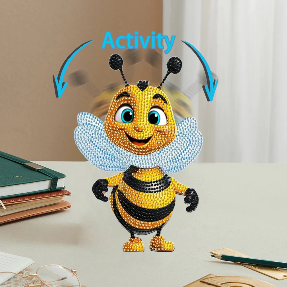 DIY Bee Acrylic Shaking Head Table Top Special Shaped Drill Diamond Painting Ornament Kits