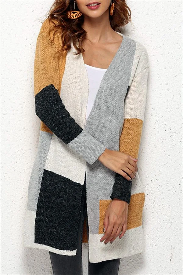 Knit Multi color Long Sleeve Cardigan