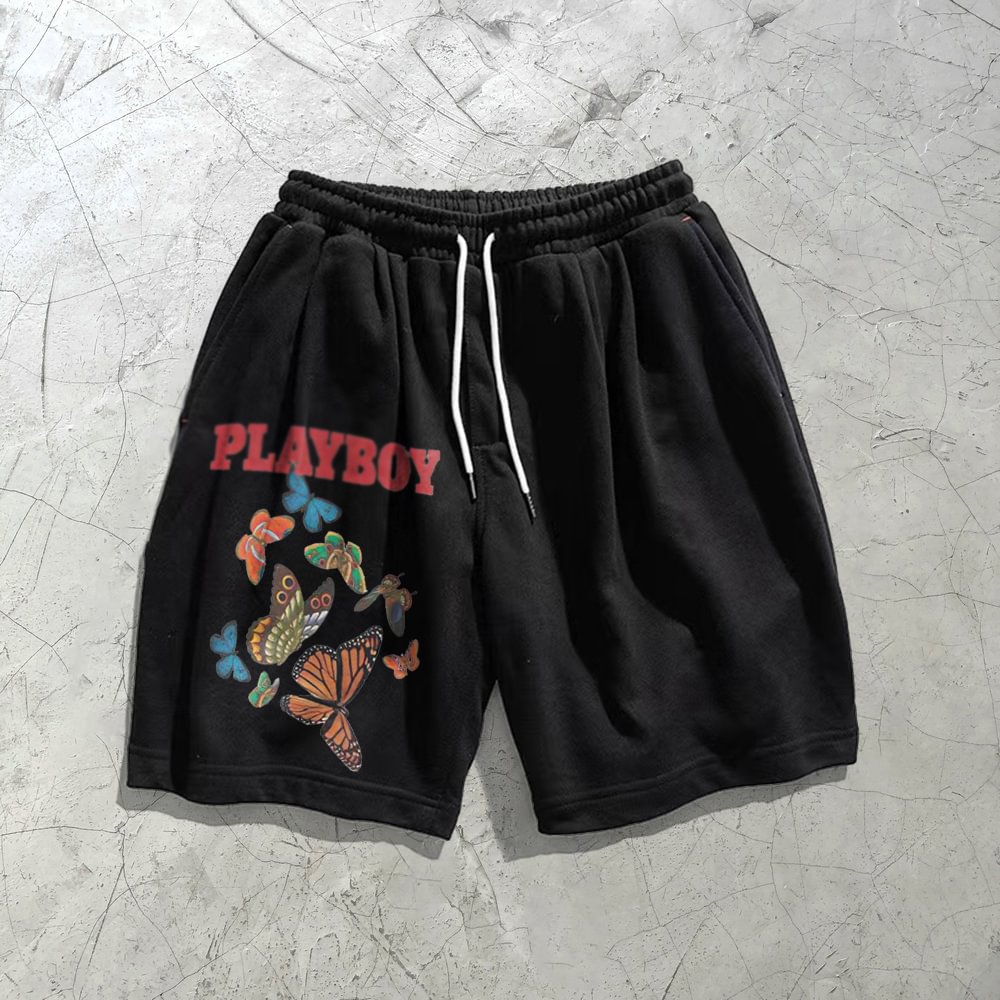 Outdoor sports leisure butterfly retro print shorts