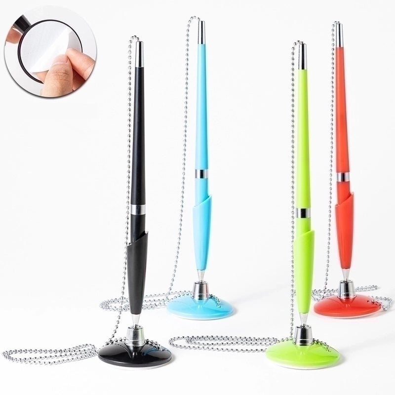 Business Office Plastic Table Desktop Pen Hotel Bank Counter Fixed Desktop Pen Printable Logo Advertising Signature Pen