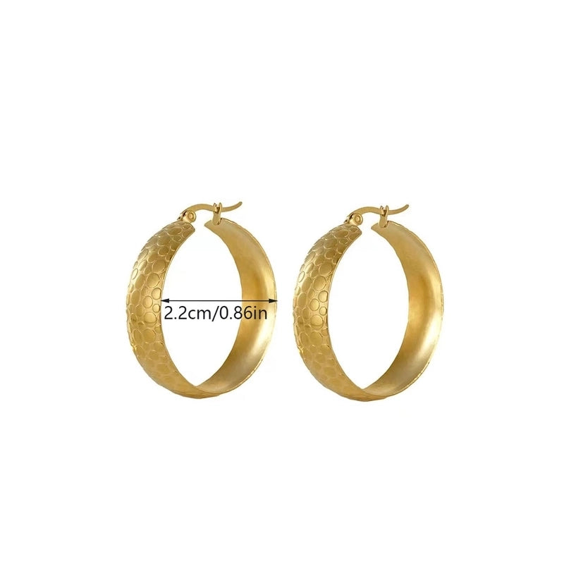 1 Pair Elegant Minimalist Solid Color 304 Stainless Steel 18K Gold Plated Stainless Steel Earrings