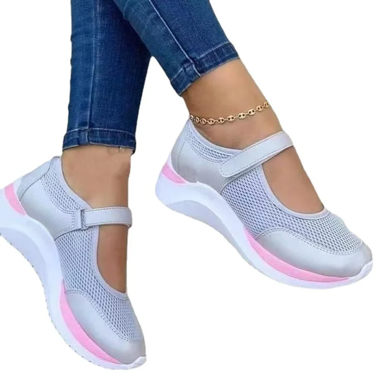 Breakj Breakj New Women's Casual Single Shoes Large Thick Sole Flying Weaving Breathable Color Casual Single Shoes Women's Shoes
