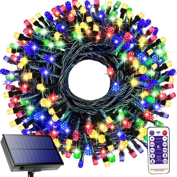 Solar String Lights Outdoor,Solar Christmas Lights with Remote, 2/8 Modes Waterproof Patio Lights for Christmas Tree Patio Yard Garden Party Decor - Shop Trendy Women's Fashion | TeeYours
