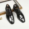 Mens Patent Leather Oxford Brogue Shoes