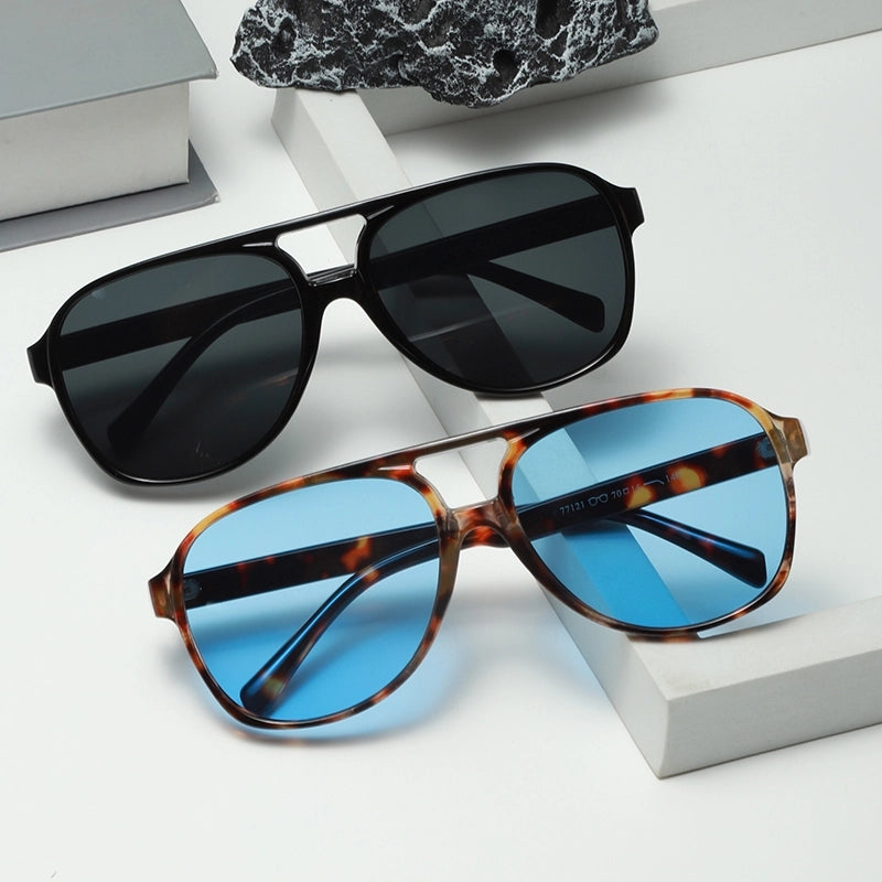 Casual Retro Streetwear Solid Color Pc Toad Glasses Full Frame Women's Sunglasses