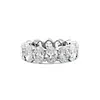 14K White Gold 7*5mm Oval Cut Lab Diamond Eternity Ring
