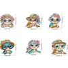 6Pcs Acrylic Summer Beach Turtle DIY Diamond Art Refrigerator Magnets Sticker