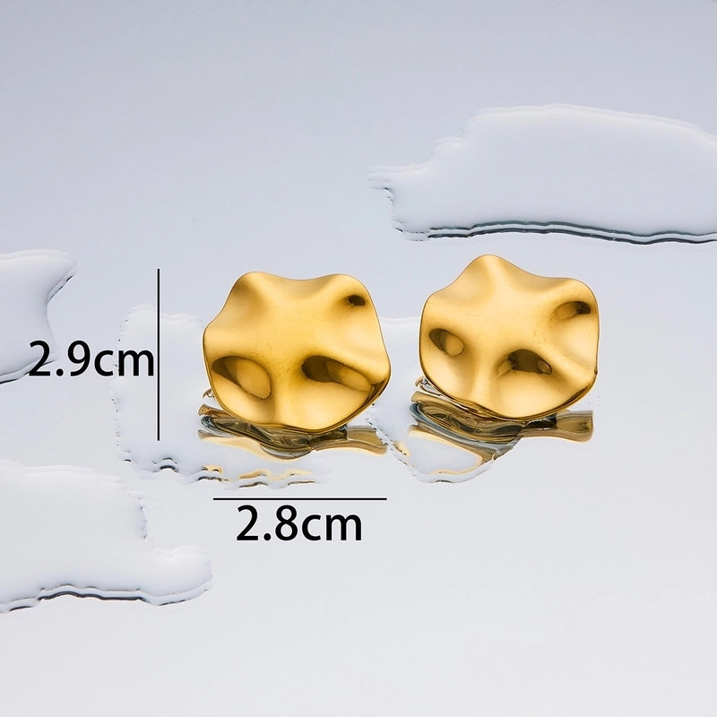 1 Pair Minimalist Geometric Plating Titanium Steel 18K Gold Plated Ear Studs
