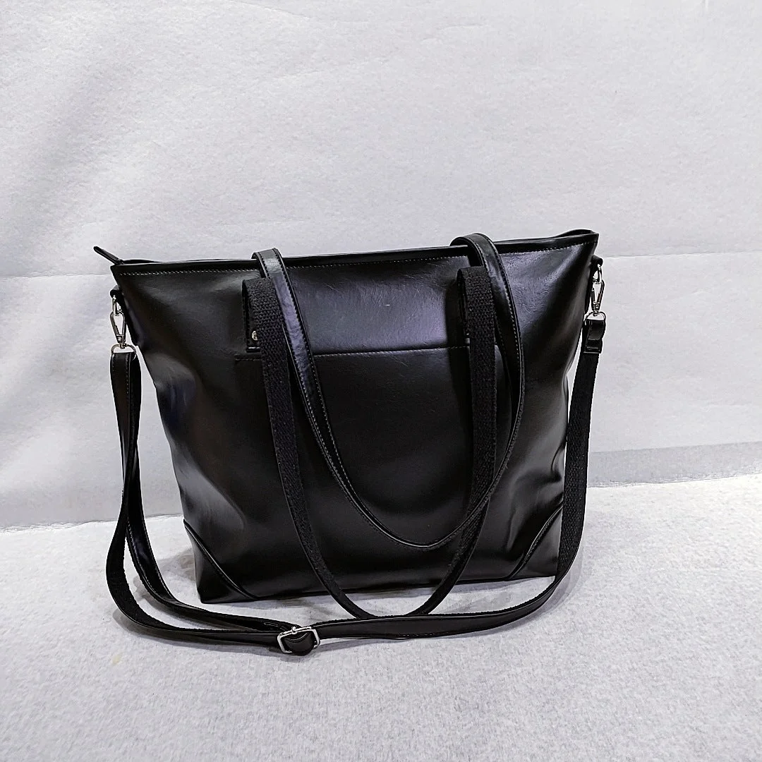 Vintage handmade waxed leather toot bag