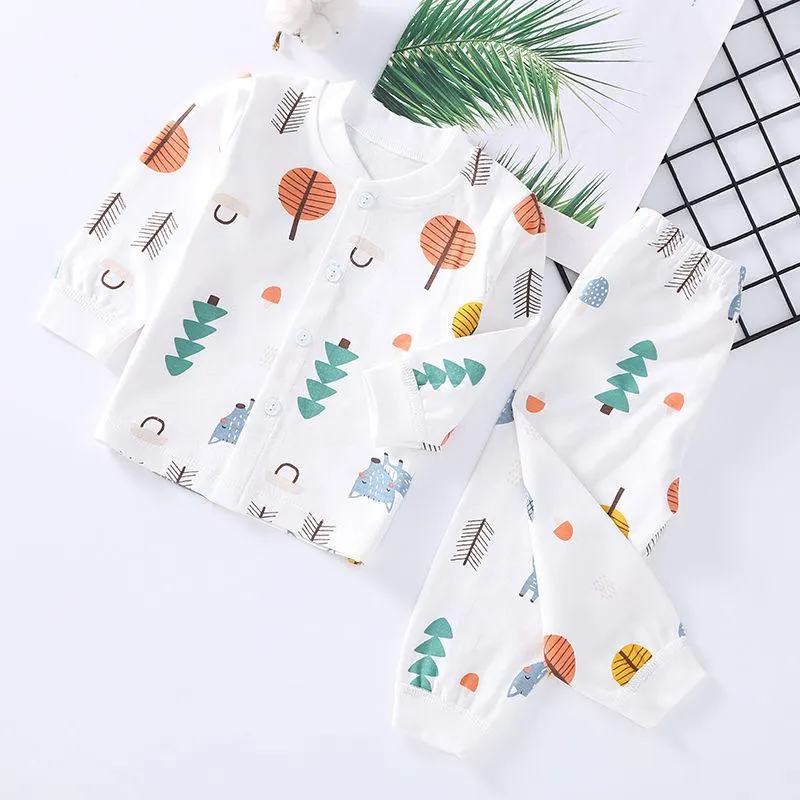 0-2 Years Soft Baby Clothes Set Spring Autumn Cotton Newborn Baby Boys Girls Clothes 2PCS Baby Pajamas Unisex Kids Clothing Sets