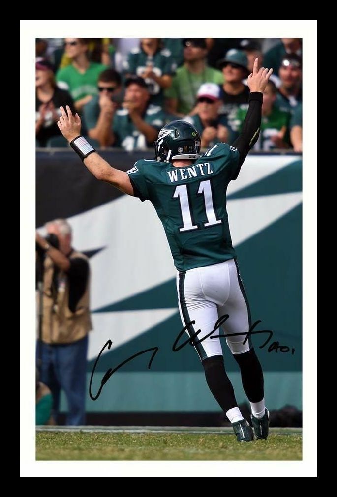 Carson Wentz - Philadelphia Eagles Autograph Signed & Framed Photo Poster painting