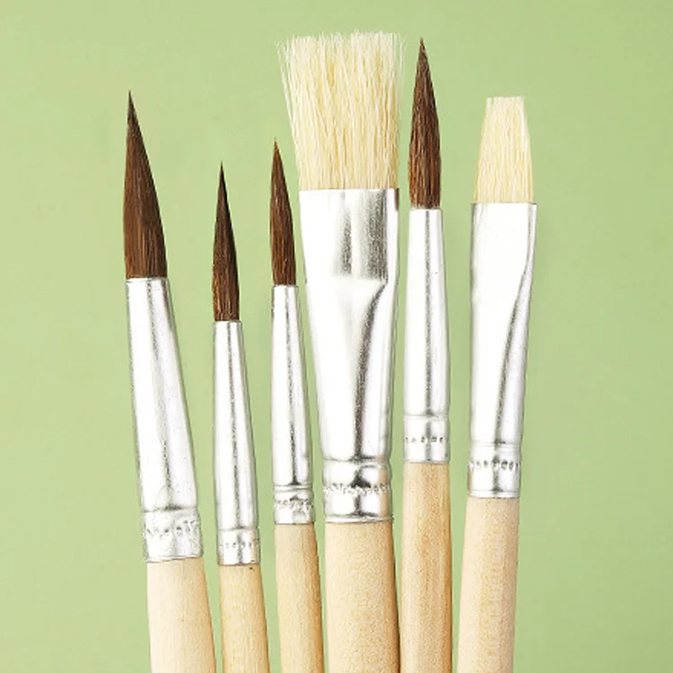 6pcs/set Paintbrush Diy Graffiti Painting Brush For Artist Oil