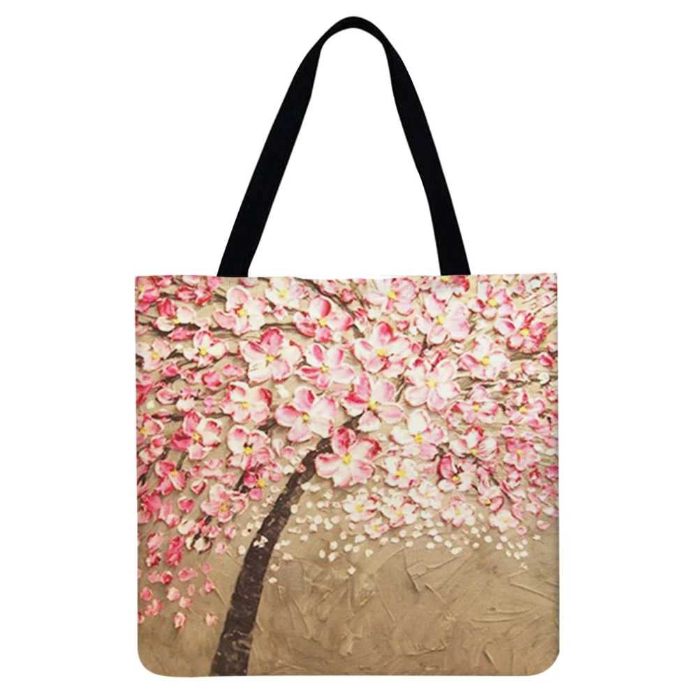 Linen Tote Bag - Flower