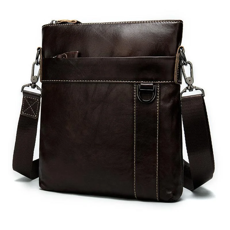 Organizational Layout Grain Textured Style Contrast Stitching Crossbody Sling Bag