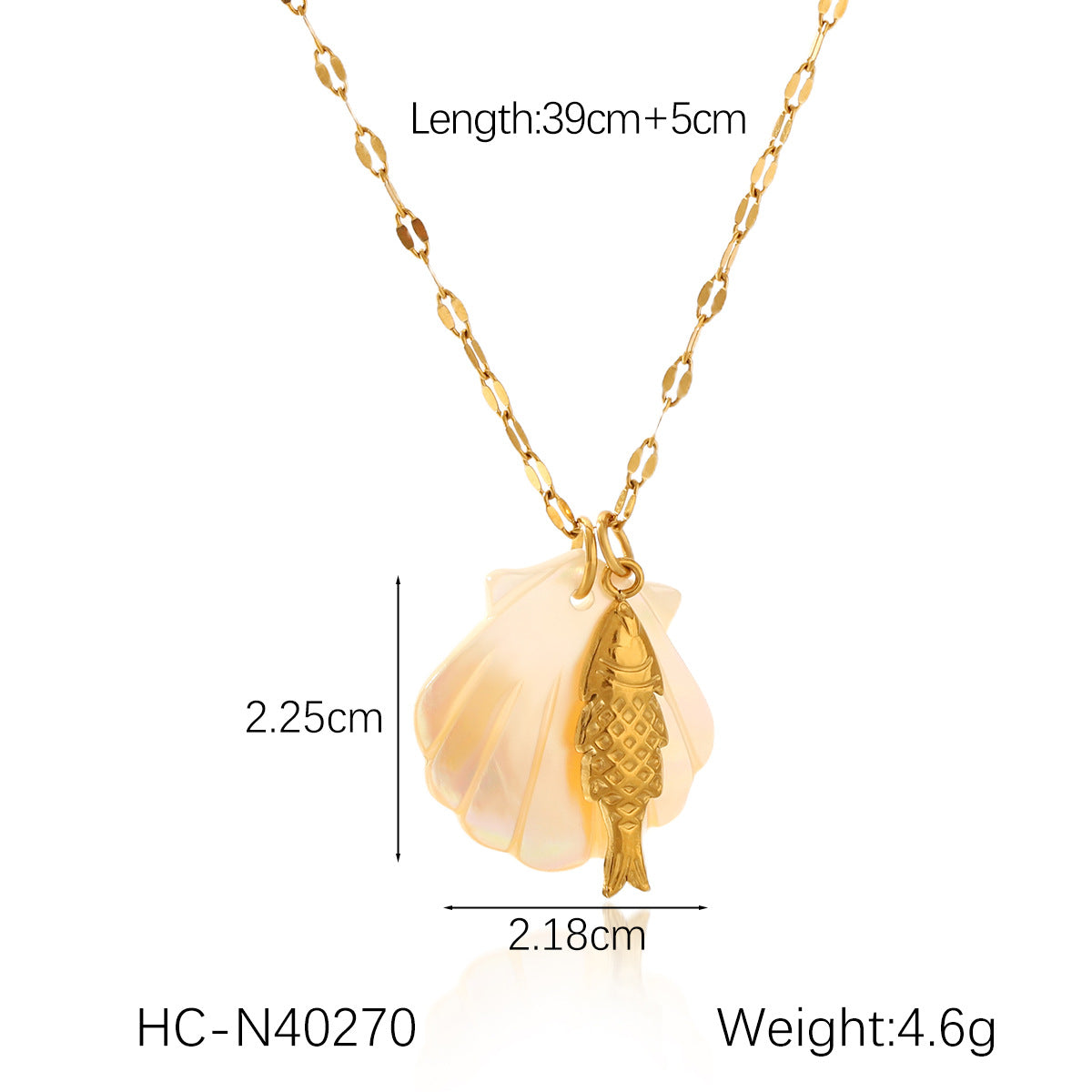 18K Gold Stainless Steel Starfish Seahorse Ocean Style Shell Pendant Necklace Ins Style Niche Design Clavicle Chain