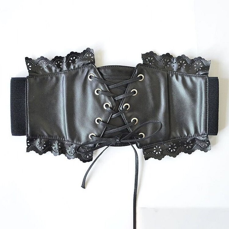 Black Lace Corset Belt