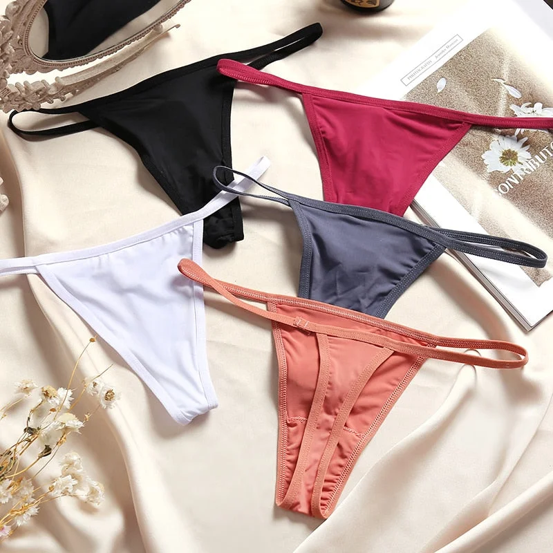 FINETOO Sexy Thongs 3Pcs Cotton Women Panties M-XL T-back G-String Underwear Low-Rise Lady Sexy Lingerie Soft Thongs Underpants