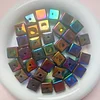 Flashing UV Plating Square Acrylic Beads DIY Bracelet Key Chain