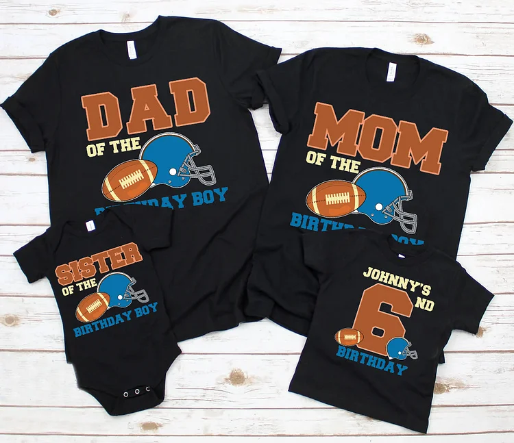 Personalized Football Family Birthday Shirts|S14