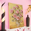 DIY Pearl Painting Pink Roses for Home Wall Decor with Frame(40x30cm)