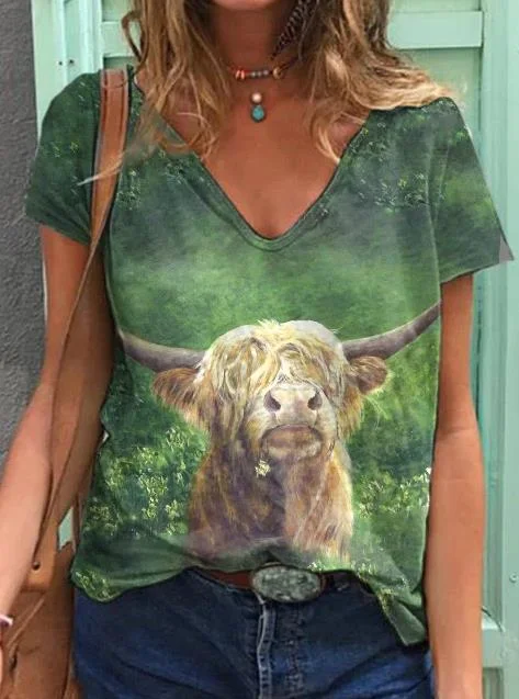 Women's Vintage Western Cow T-shirt