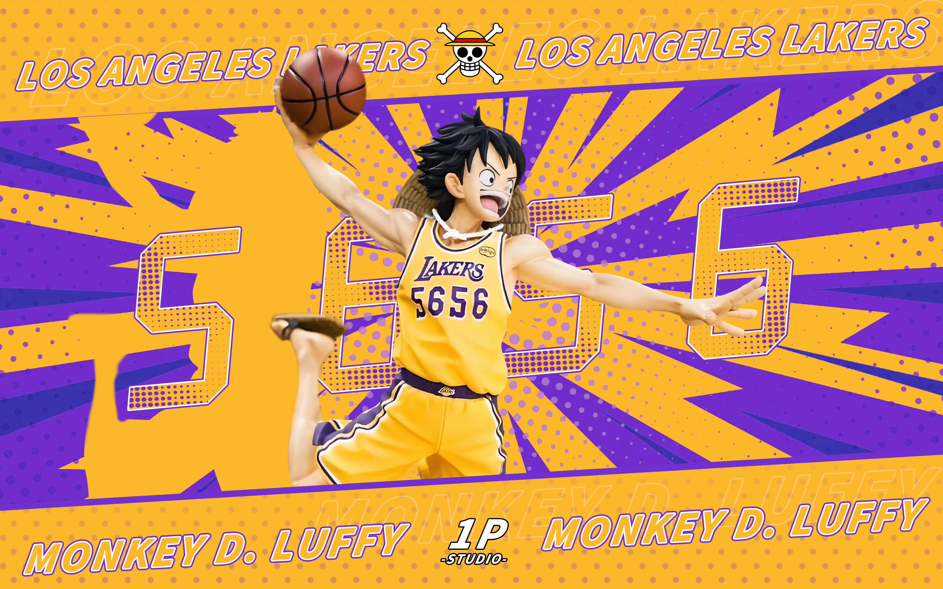 1P Studio - One Piece LOS ANGELES LAKERS Luffy 1/4 & 1/6 Statue(GK)-